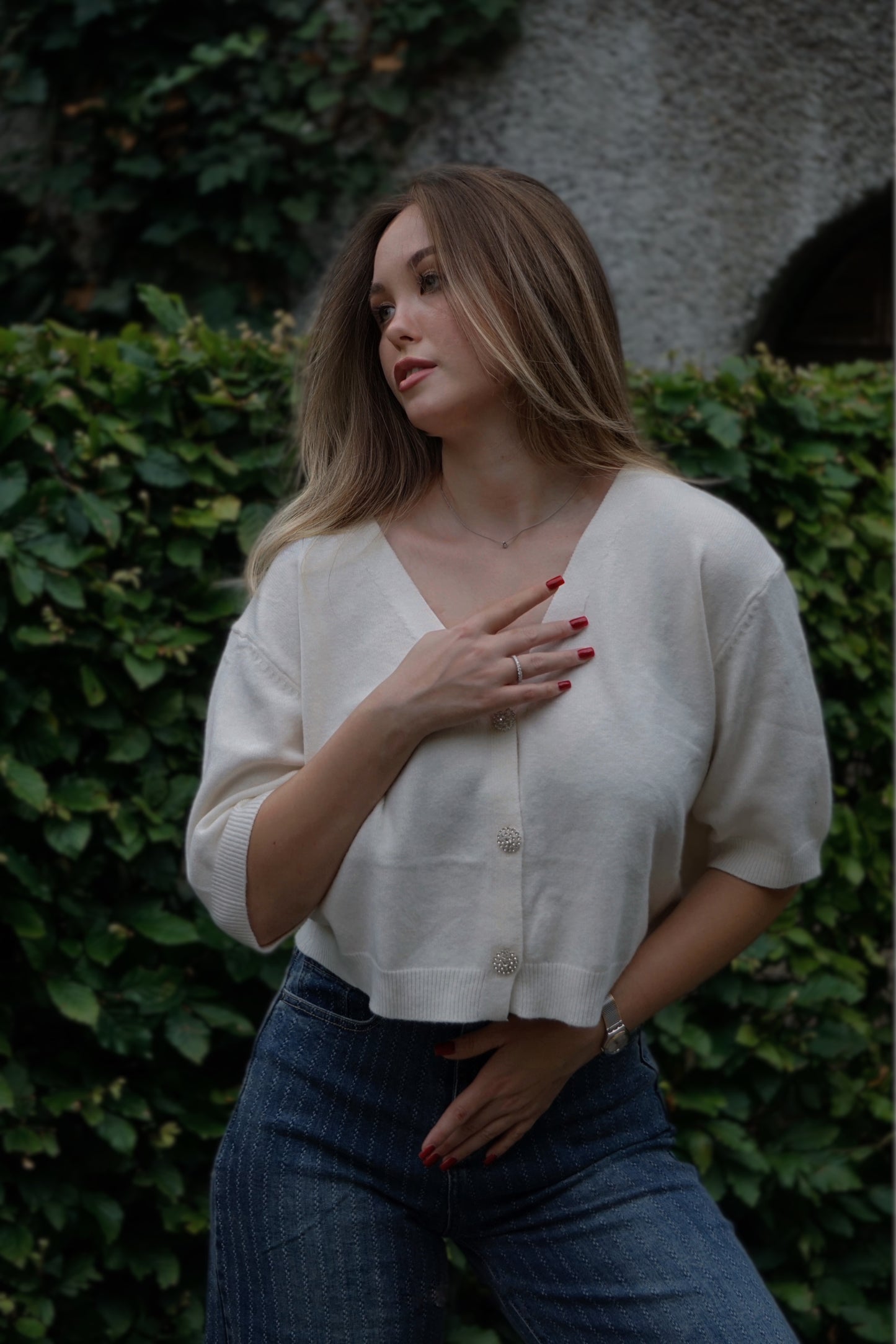 Bekleidung – Kurzarm-Cardigan